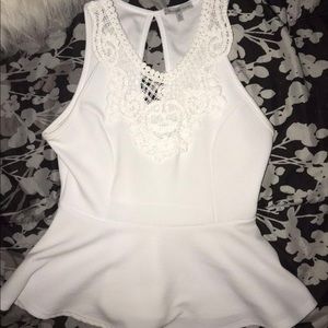 White Charolette Russe Formal Top